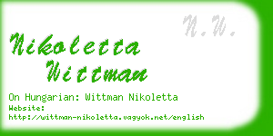 nikoletta wittman business card